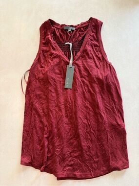 Matty M Women's Burgundy V-Neck Tank Top